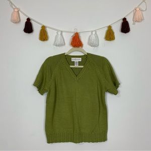 Vintage Evan Picone Scallop Hem Light Green Sweater Large